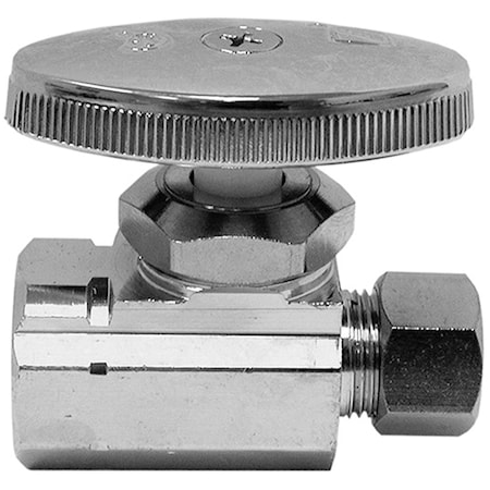 Jones Stephens 1/2" FIP x 3/8" OD Chrome Plated Multi Turn Supply Stop, Straight S10302